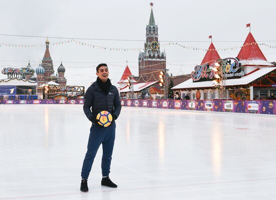 Spanish figure skater Javier Fernandez on Red Square