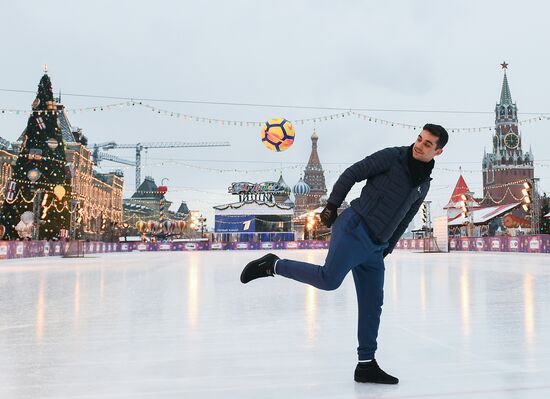 Spanish figure skater Javier Fernandez on Red Square