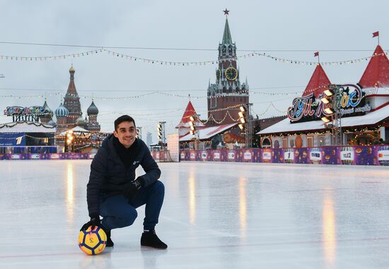 Spanish figure skater Javier Fernandez on Red Square