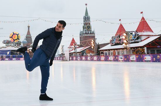 Spanish figure skater Javier Fernandez on Red Square
