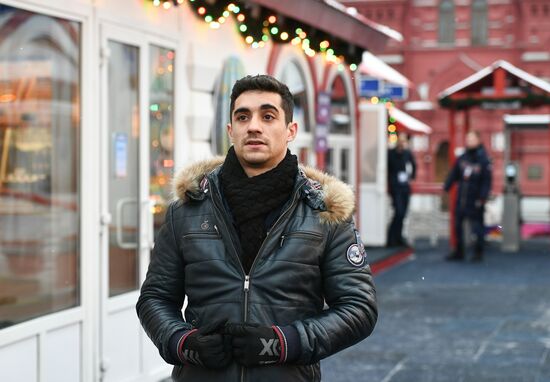 Spanish figure skater Javier Fernandez on Red Square