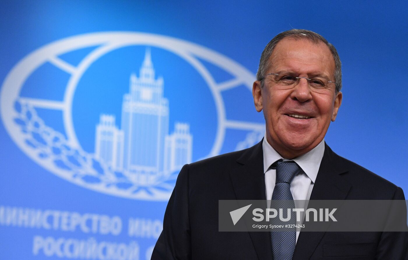News conference with Russia's Foreign Minister Sergei Lavrov