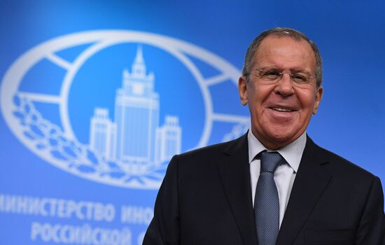 News conference with Russia's Foreign Minister Sergei Lavrov