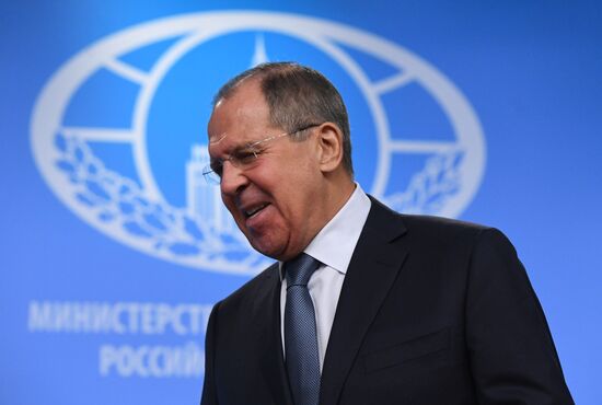 News conference with Russia's Foreign Minister Sergei Lavrov