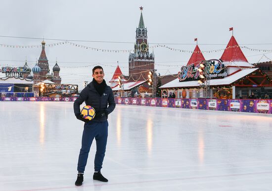 Spanish figure skater Javier Fernandez on Red Square