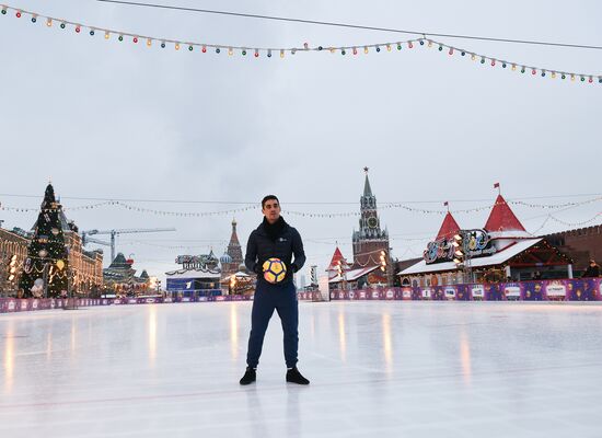 Spanish figure skater Javier Fernandez on Red Square