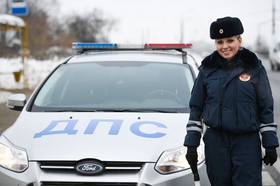 'Unfeminine' job. Traffic police officer Nina Grigor