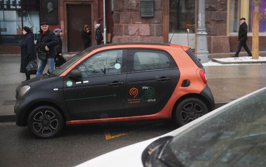 Carsharing autos in Moscow