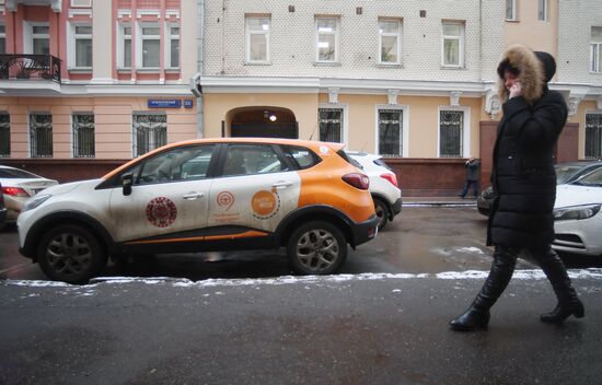 Carsharing autos in Moscow