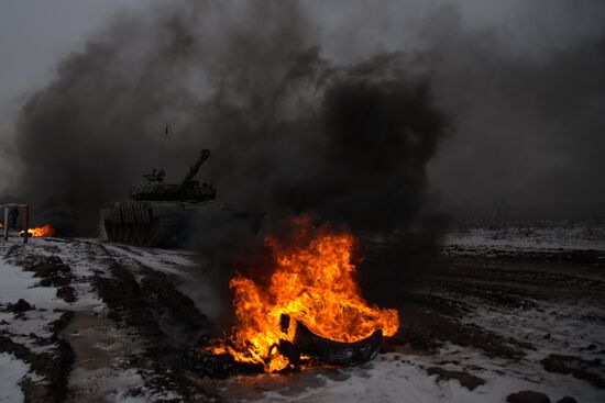 Tank Biathlon competition's first preliminary round in Voronezh Region
