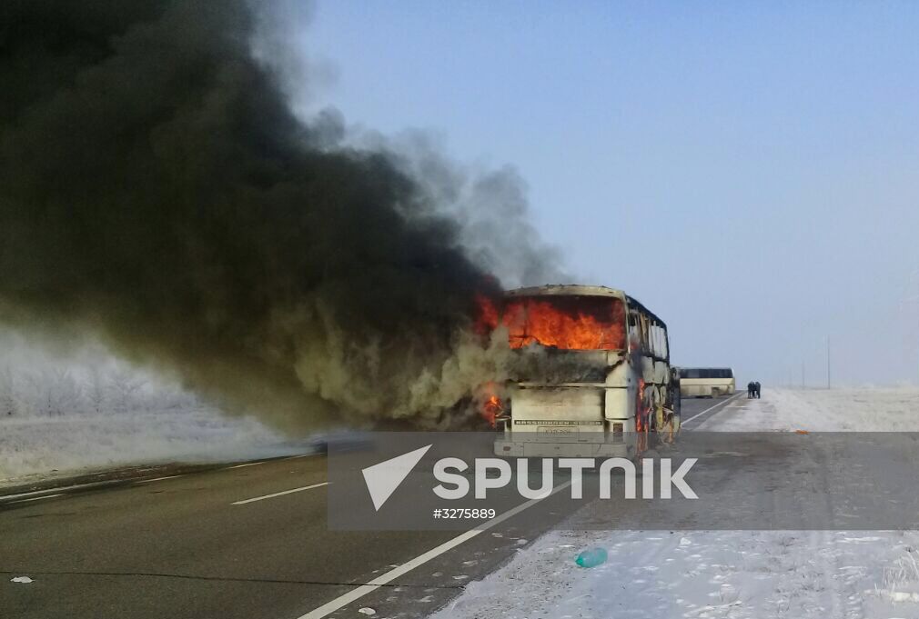 Over 50 people killed in bus fire in Kazakhstan