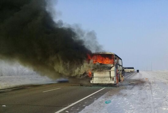 Over 50 people killed in bus fire in Kazakhstan