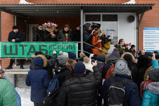 Ksenia Sobchak meets with electorate in Berdsk