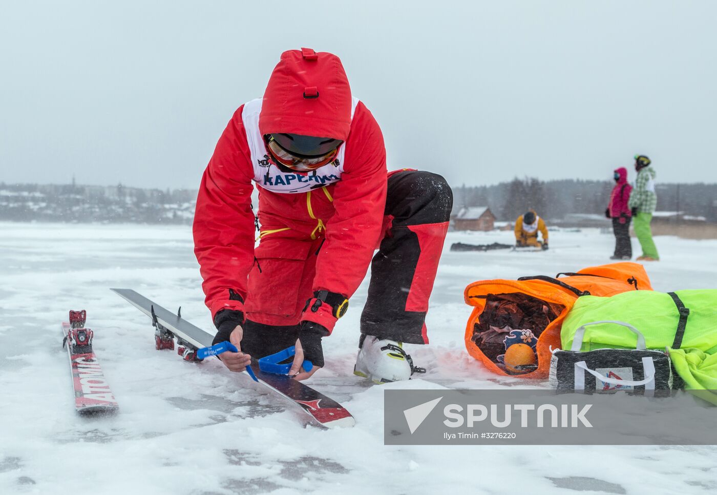 Snowkiting event 'Onezhsky veter' in Karelia