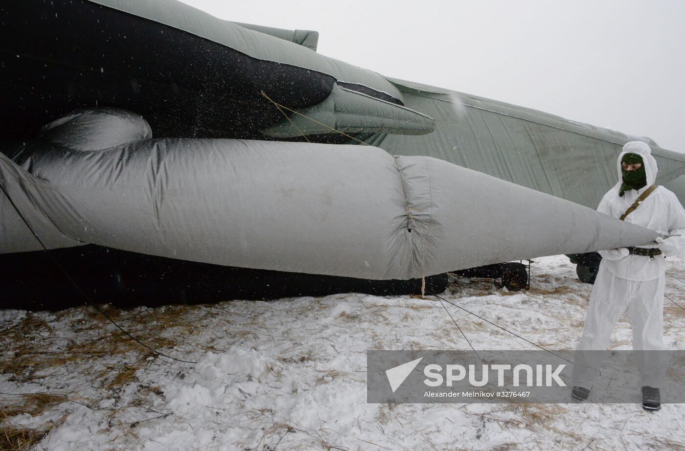 Exercises of engineer camouflage regiment in Moscow Region