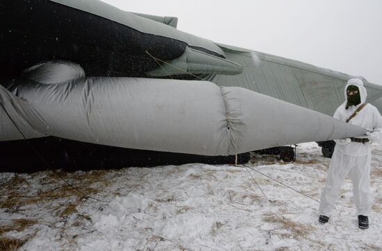 Exercises of engineer camouflage regiment in Moscow Region