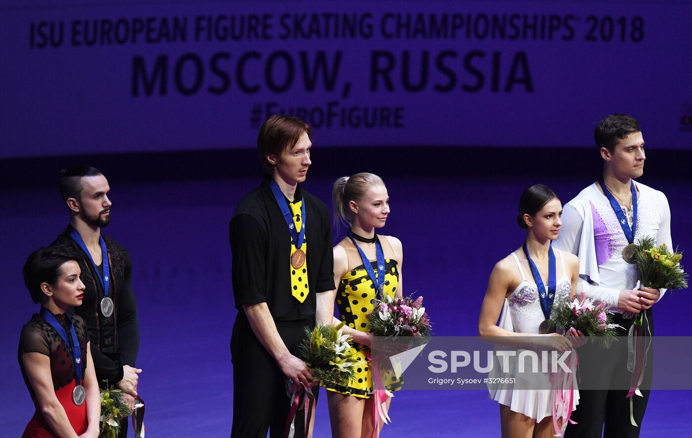ISU European Figure Skating Championships. Pairs free skating
