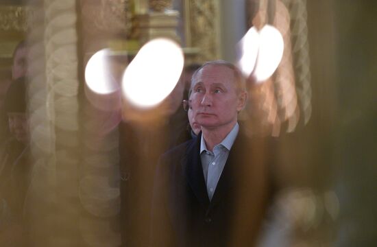 President Vladimir Putin takes part in Epiphany bathing on Lake Seliger