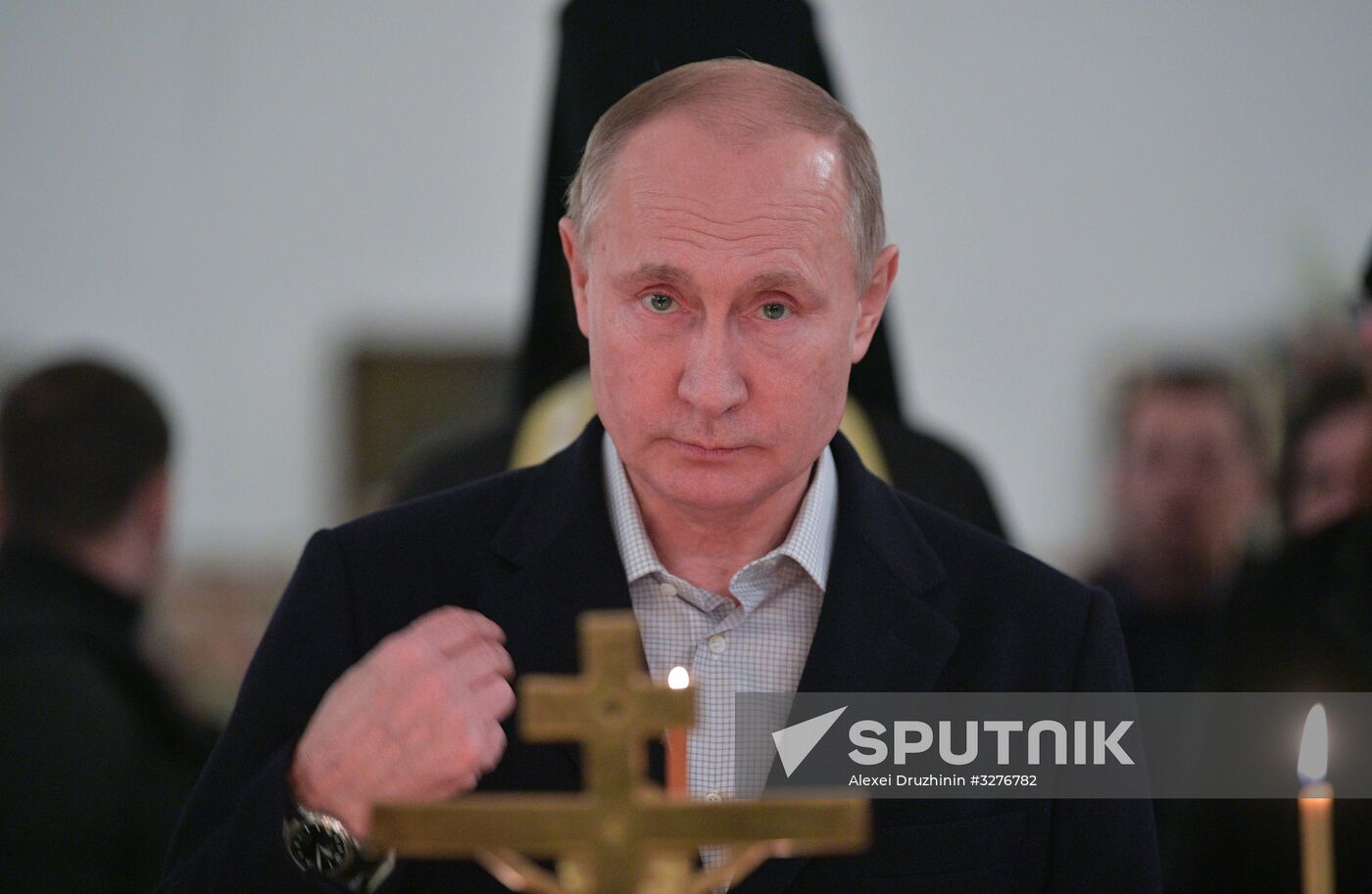 President Vladimir Putin takes part in Epiphany bathing on Lake Seliger