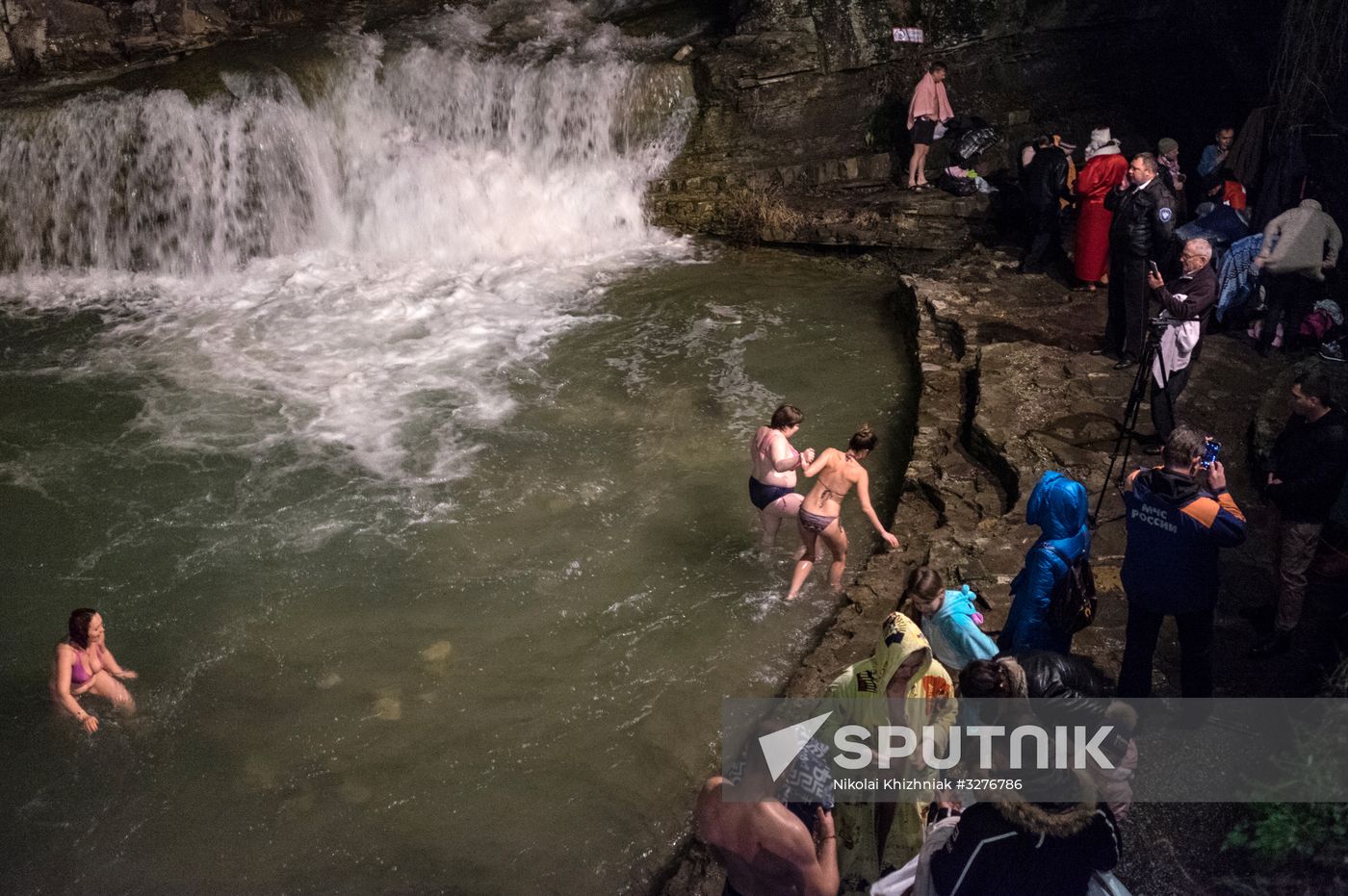 Orthodox Epiphany celebration in Russian cities