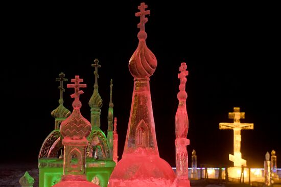 Orthodox Epiphany celebration in Russian cities