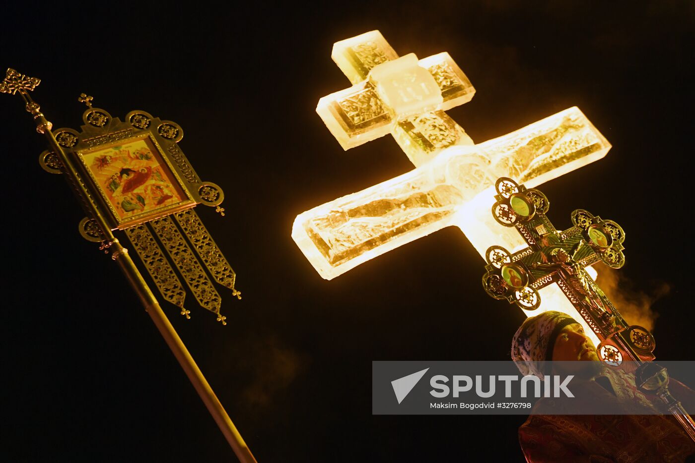 Orthodox Epiphany celebration in Russian cities