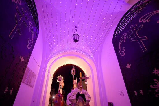 Orthodox Epiphany celebration in Russian cities