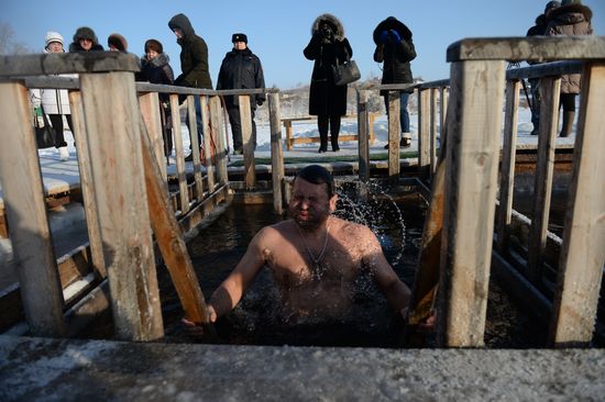 Epiphany feast in Russian cities