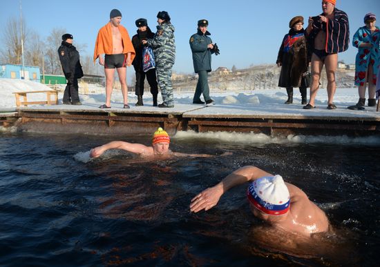 Epiphany feast in Russian cities