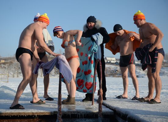 Epiphany feast in Russian cities