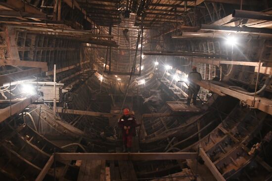 Construction of Nizhnyaya Maslovka metro station
