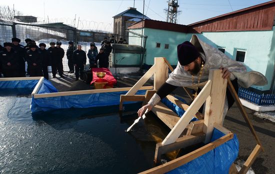 Epiphany feast in Russian cities
