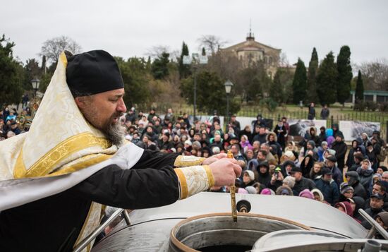 Epiphany feast in Russian cities
