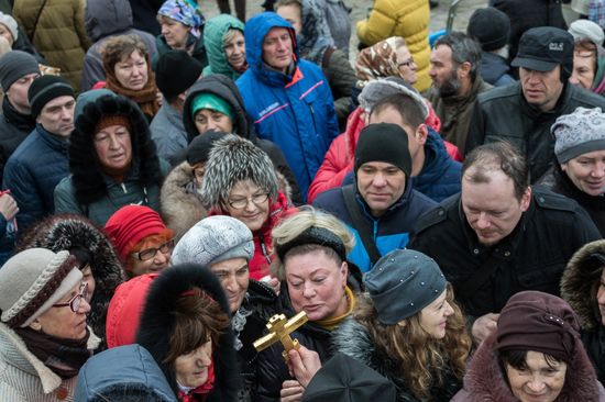 Epiphany feast in Russian cities