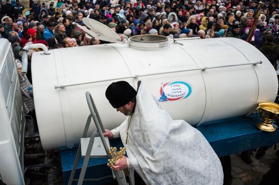 Epiphany feast in Russian cities