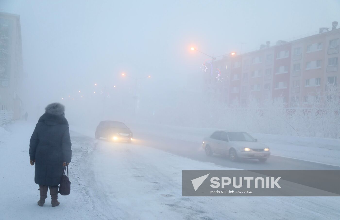 Extremely cold temperatures in Norilsk