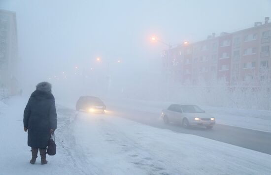 Extremely cold temperatures in Norilsk