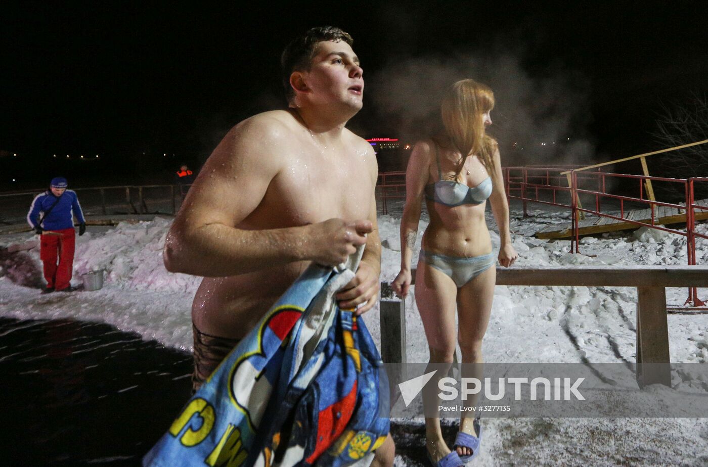 Epiphany feast in Russian cities