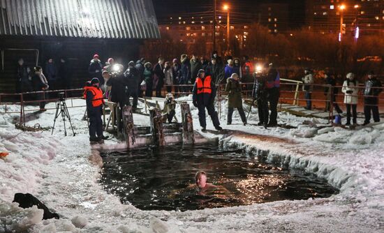 Epiphany feast in Russian cities