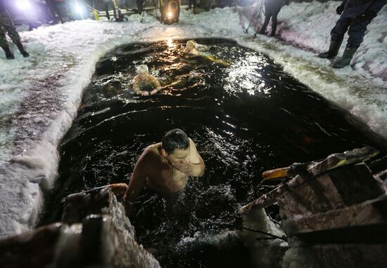 Epiphany feast in Russian cities