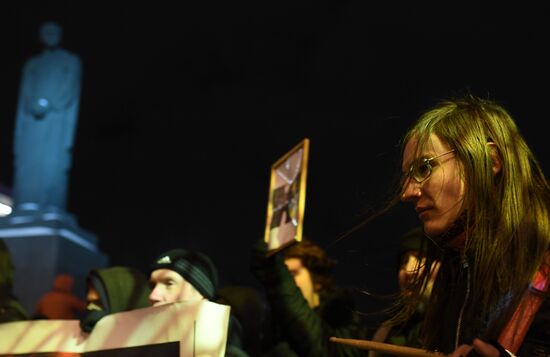 Commemorative march for lawyer Stanislav Markelov and journalist Anastasia Baburova