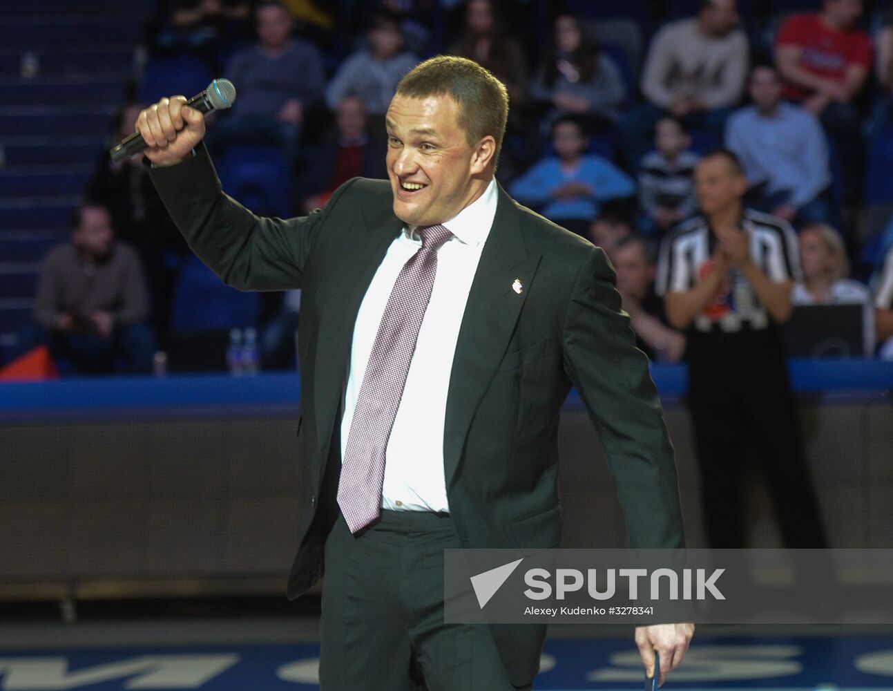 PBC CSKA President Andrei Vatutin before the match dedicated to Alexander Gomelsky's 90th birthday at the CSKA universal sports complex in Moscow. Location: Russia, Moscow. Author: Alexey Kudenko/Sputnik. Basketball. Match dedicated to Alexander Gomelsky's 90th birthday