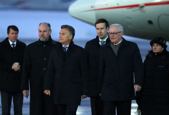 President of Argentina Mauricio Macri arrives in Moscow