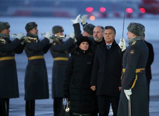 President of Argentina Mauricio Macri arrives in Moscow