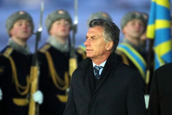 President of Argentina Mauricio Macri arrives in Moscow