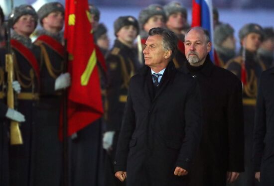 President of Argentina Mauricio Macri arrives in Moscow