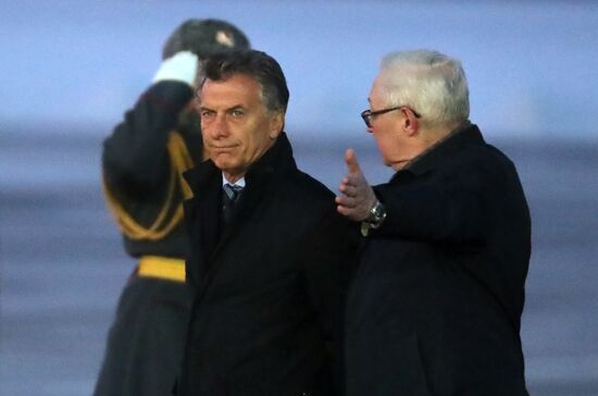 President of Argentina Mauricio Macri arrives in Moscow