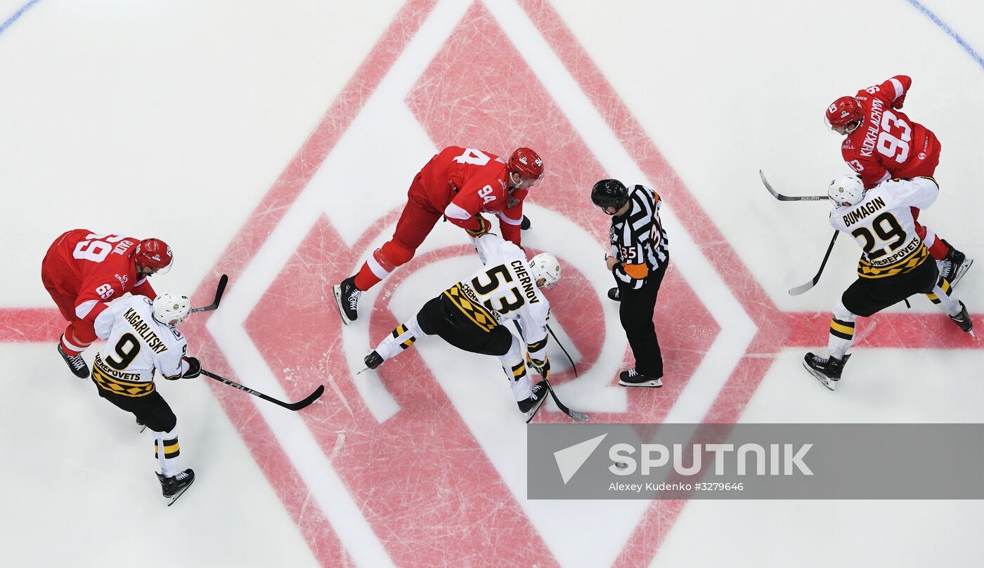 Ice hockey. KHL. Spartak vs. Severstal