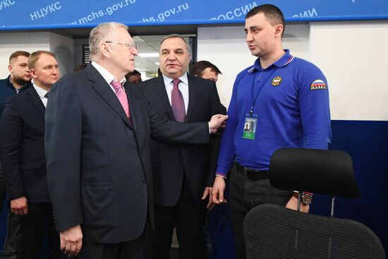 Vladimir Zhirinovsky visits Emergencies Ministry's Crisis Management Center