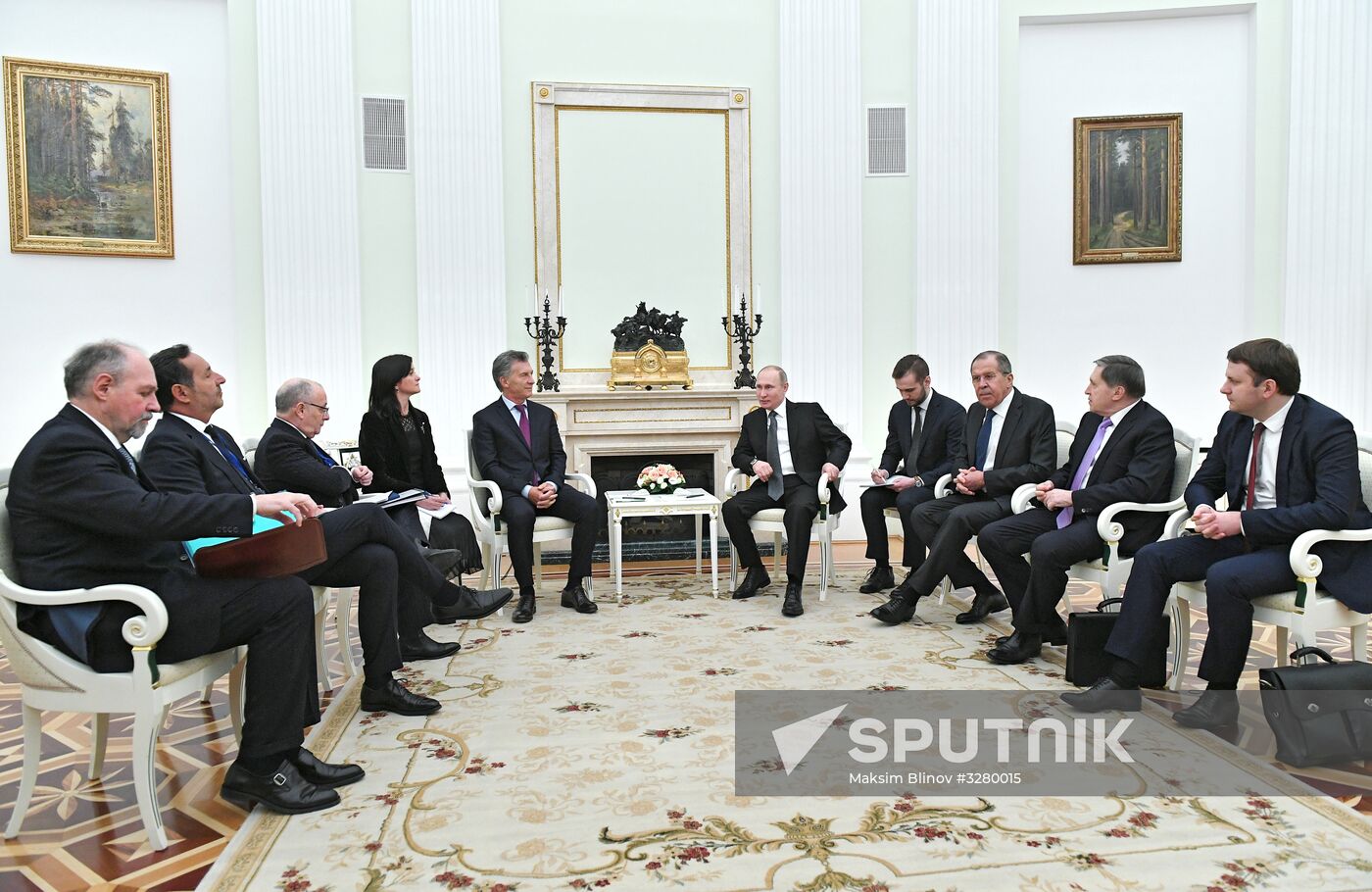 President Vladimir Putin meets with Argentinian President Mauricio Macri